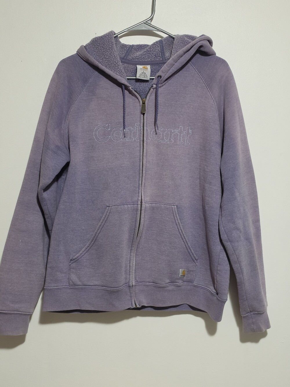 Carhartt For Women Purple Embroidered Logo Full Zip Hoodie L 12/14